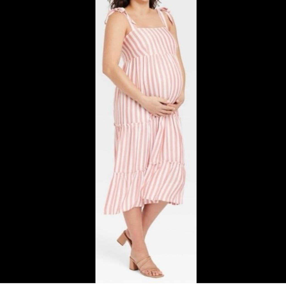 Isabel Maternity Tie Sleeve Maternity Dress